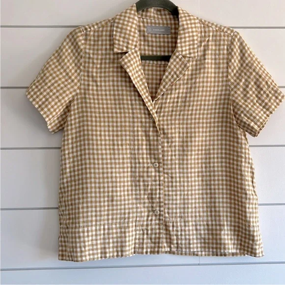 Everlane Linen Check Top - Picture 1 of 5
